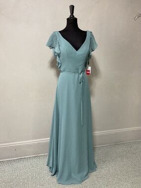 NWT MORI LEE CHIFFON DEEP SEA GOWN SIZE 8
